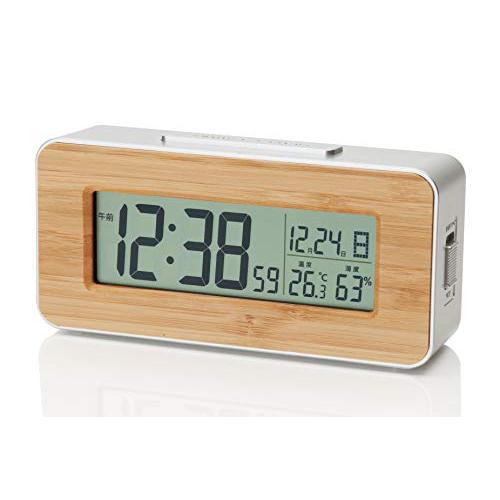 ADESSO(アデッソ) 目覚まし時計 電波 デジタル 竹の電波時計 バックライト スヌーズ機能付き...