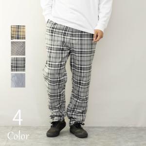シェフパンツ メンズ 総柄 チェック タータンチェック ガンクラブ ヒッコリー イージー ワイドパンツ テーパード イージーパンツ カジュアル きれい目 秋 冬