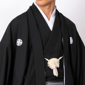 仕立てオーダー着物（もしくは羽織） 黒紋付 正絹 羽二重 : 男着物の