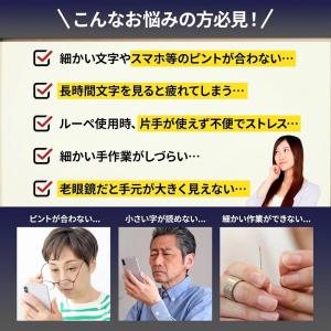 メガネ装着 クリップ式 ルーペ 拡大鏡 老眼 ...の詳細画像1