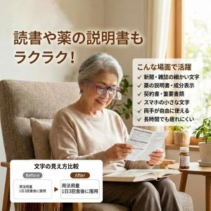メガネ装着 クリップ式 ルーペ 拡大鏡 老眼 ...の詳細画像3
