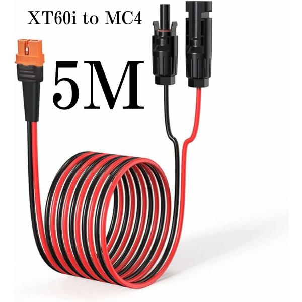XT60i(XT60i-F)（XT60もOK） to MC4 5m 変換延長ケーブル12AWG　 X...