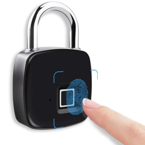 指紋ロック タッチロック スマートロック スマート南京錠 指紋認証 複数指紋登録可能 USB充電 防...