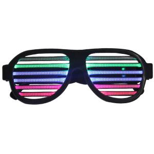 光る LED メガネ マルチカラー 音声感応 USB充電タイプ