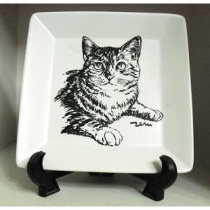 藤重日生　猫の肖像絵皿　あなたの猫を描きます　ネコ　キャット　肖像画