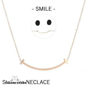 ネックレス レディース 18KGP 18金ステンレス スマイル SMILE ピンクゴールド K18GP彼女 ホワイトデー プレゼント｜otomesun