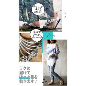 サンダル レディース シルバー 可愛い かっこ...の詳細画像2
