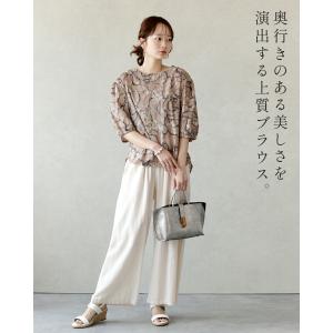 重ねる美しさ 刺繍カメリア柄ブラウス シアー ...の詳細画像3