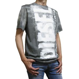 DIESEL ディーゼル ユニセックス 両面ウォータープリント レギュラーフィット 半袖Tシャツ T-JUST-G12 A09271｜セレクトショップ 大人の普段着