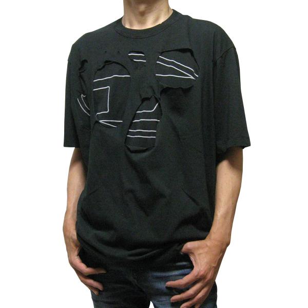 売り尽くし！ DIESEL オーバルD フロントレイヤード&amp;ダメージ 半袖Ｔシャツ T-STRAPO...