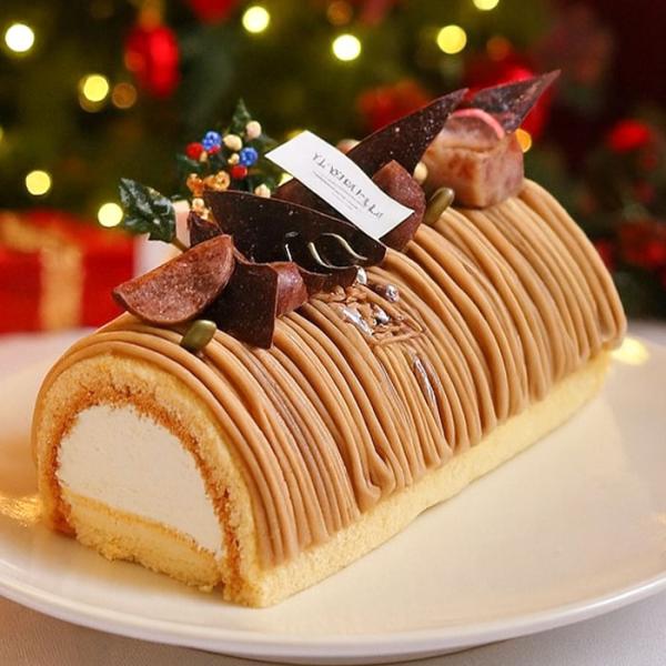 皇室献上栗 山江栗の白金ブッシュドノエル クリスマス装飾付き クリスマス ケーキ 皇室献上栗 山江栗...