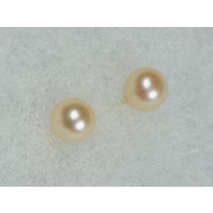 パール【OTOWA PEARL】 ピアス 4-4.5mm 淡水真珠 オレンジ 直結 K10 PP-0002｜otowapearl