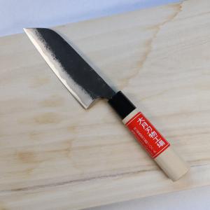 菜切り包丁（文化型・小） 安来鋼（青紙） 両刃（左右兼用） 職人手作り｜otsukihamono