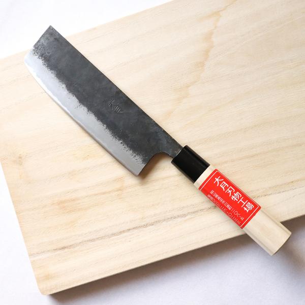 菜切り包丁（角型） 安来鋼（青紙） 刃渡り165mm 両刃（左右兼用） 職人手作り