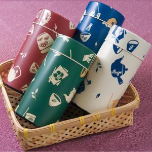 茶筒 茶器柄 茶缶 茶入れ フタ付き お茶 保存缶 スチール