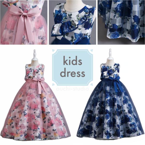 キッズ ドレス 人気 安い お呼ばれ 発表会 結婚式 演奏会 パーティー ロング 柄