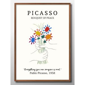 出荷区分B】パブロ・ピカソ 花束を持つ手 額付ポスター Pablo Picasso