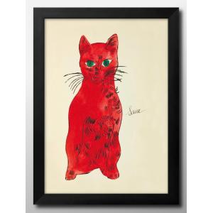 アンディ・ウォーホル アルミ額装ポスター-青い猫1954年(300×380×7.5mm