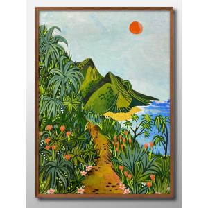 ポスター 8789 ハワイ ワイキキビーチ 絵画 インテリア A3サイズ