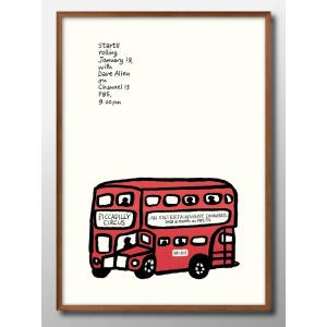 日本製 ポスター 12047ビンテージ 赤いバス ピカデリーサーカス 絵画 インテリア A3サイズ アート 新築祝い ギフト 模様替え 北欧 管理ID: