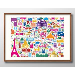 日本製 ポスター 12275 フランス パリ マップ 地図 観光 絵画 インテリア A3サイズ アート 新築祝い ギフト 模様替え 北欧 管理ID: