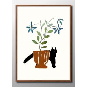 猫 絵画 可愛い絵 銅版画 エッチング 鷹塀三奈 「GOOD NIGHT LITTLE