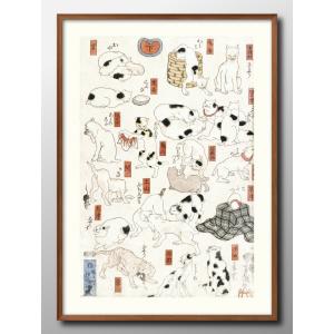 アンディ・ウォーホル額付ポスター-緑の猫1956年 (320×390×15mm