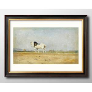 日本製 ポスター スタニスラス・レピーヌ 野原の鋤馬 北欧 絵画 インテリア A3サイズ アート 新築祝い ギフト 模様替え インテリア 管理ID:14093