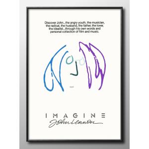 日本製 ポスター ビートルズ ジョン・レノン イマジン Beatles 北欧 絵画 インテリア A3サイズ アート 新築祝い ギフト 模様替え インテリア 管理ID:14450