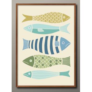 日本製 ポスター 魚 フィッシュ モダン 北欧 絵画 インテリア A3サイズ アート 新築祝い ギフト 模様替え インテリア 管理ID:14644