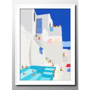 日本製 ポスター ハワイ 夏 プール バカンス 絵画 インテリア A3サイズ アート 新築祝い ギフト 模様替え 北欧 マット紙