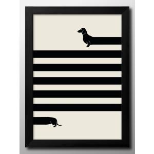 日本製 ポスター Long Dog 犬 ダックスフント 絵画 インテリア A3サイズ アート 新築祝い ギフト 模様替え 北欧 マット紙