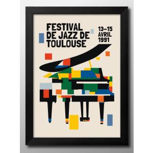 日本製 ポスター フレンチ ジャズ JAZZ ピアノ 音楽 絵画 インテリア A3サイズ アート 新築祝い ギフト 模様替え 北欧 マット紙