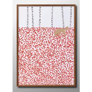 ポスター 冬の気配 ゴールデンレトリバー 犬 絵画 インテリア A3サイズ アート 新築祝い ギフト 模様替え 北欧 マット紙