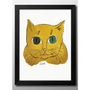 日本製 ポスター アンディ ウォーホル 猫 ネコ イエロー 絵画 インテリア A3サイズ アート 新築祝い ギフト 模様替え 北欧 15398