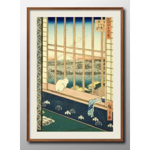 日本製 ポスター 歌川広重 名所江戸百景 浅草田甫酉の町詣 日本画 アジア 絵画 インテリア A3サイズ アート 新築祝い ギフト 模様替え 北欧 15439