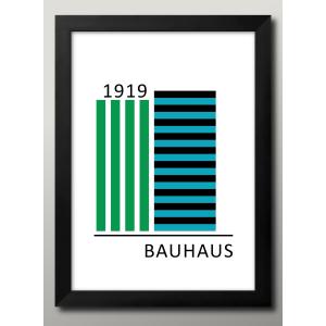 日本製 ポスター バウハウス BAUHAUS ミッドセンチュリー 絵画 インテリア A3サイズ アート 新築祝い ギフト 模様替え 北欧 マット紙16024
