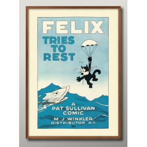 日本製 ポスター フィリックス・ザ・キャット 猫 ネコ 絵画 インテリア A3サイズ アート 新築祝い ギフト 模様替え 北欧 管理ID:16206