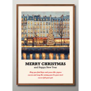 日本製 メリークリスマス Xmas Christmas サンタクロース ビンテージイラスト 絵画 インテリア A3サイズ アート 新築祝い ギフト 模様替え 北欧 管理ID:16228