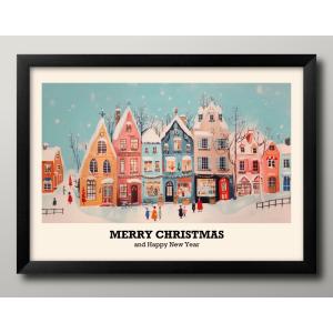 日本製 ポスター クリスマス サンタクロース 冬 ウィンター Xmas ビンテージ 絵画 インテリア A3サイズ アート 新築祝い ギフト 模様替え 北欧 管理ID:16245