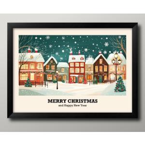 日本製 ポスター クリスマス サンタクロース 冬 ウィンター Xmas ビンテージ 絵画 インテリア A3サイズ アート 新築祝い ギフト 模様替え 北欧 管理ID:16290