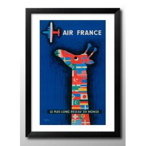 日本製 ポスター イモン サヴィニャック エール フランス キリン ビンテージ 絵画 インテリア A3サイズ アート 新築祝い ギフト 模様替え 北欧 管理ID:16389