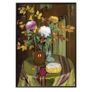 日本製 ポスター 3513フェリックス・ヴァロットン 菊と紅葉 絵画 インテリア A3サイズ アート 新築祝い ギフト 模様替え 北欧 管理ID: