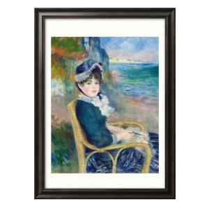 ルノワール 海辺にて 6号 立体複製名画 額付き 壁掛け 有名画家 アート