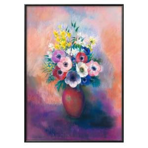 オディロン・ルドン Odilon Redon 「Flowers in turquoise-coloured