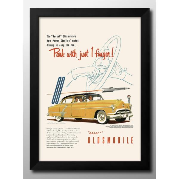 ノスタルジック オールドカー イエローモービル アメリカン A3 サイズ ポスター アート 北欧  ...