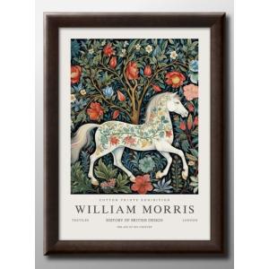 ウィリアム モリス 白馬 ホース A3 サイズ ポスター アート 北欧 額 フレーム