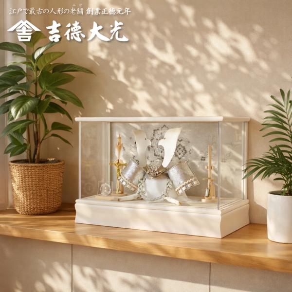 五月人形 吉徳大光 くすみカラー アクリルケース おしゃれ 人形屋の桜竹 爆買 ホンポの季節 ケース...