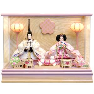 雛人形 久月 アクリルケース飾り ピンク 親王...の詳細画像1