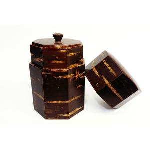 樺細工 「Octagon」 茶筒・コーヒー豆入れ　秋田伝統工芸（桜皮細工）